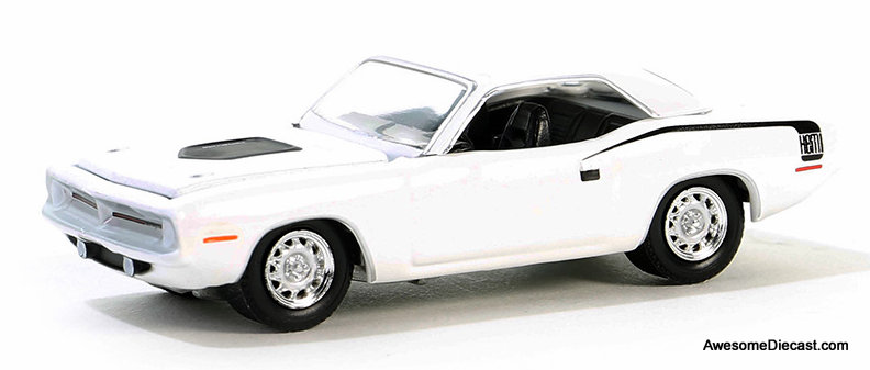 1970 Plymouth Hemi Cuda, Alpine White 1:64 Diecast Model Car by Greenlight