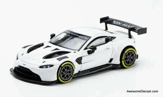 Aston Martin GT3, White 1:64 Diecast Model Car by Pop Race