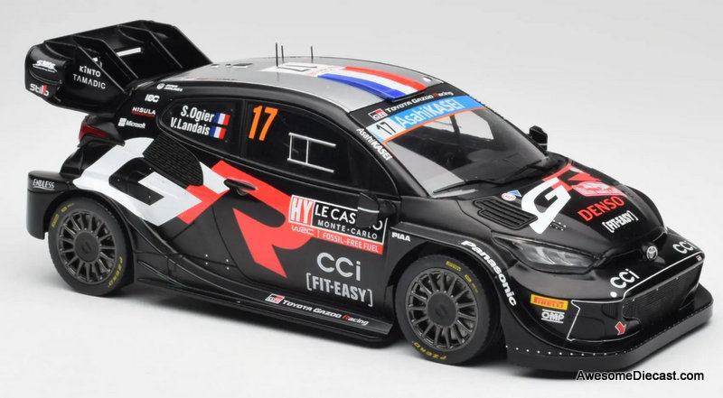 Toyota GR Yaris Rally 1 Hybrid #17, Black 1:18 Diecast Model Car by IXO