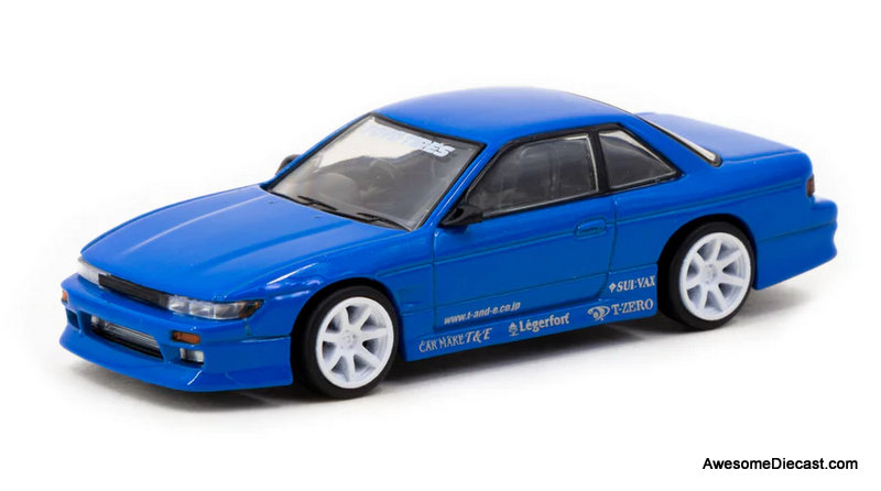 Vertex Nissan Silvia S13, Blue Metallic: Toyo Tires 1:64 Diecast Model Car by Tarmac Works