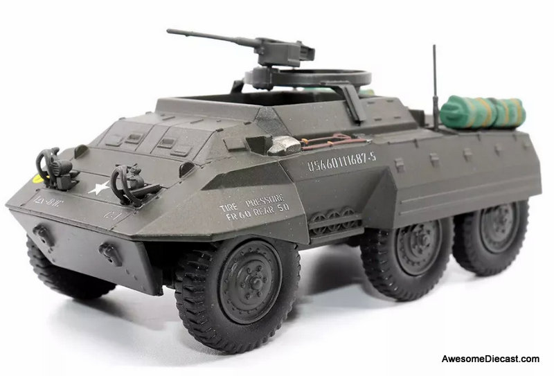 US Army M20 Light Armored Car 1:43 Diecast Model Vehicle by Motor city Classics