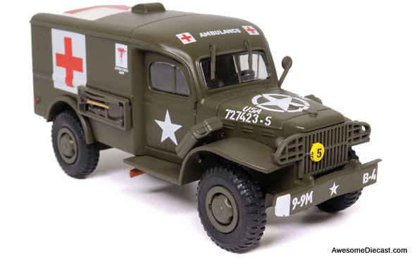 1942 Dodge WC 54 4x4 Ambulance US Army, 1:43 Diecast Model Vehicle by Motor City Classics