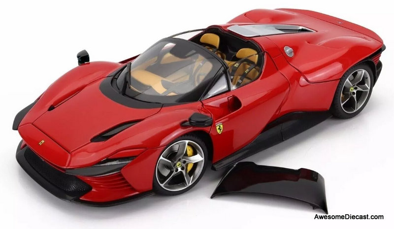 2022 Ferrari Daytona SP3 Spider, Red 1:18 Diecast Model Car by Burago Signature Series