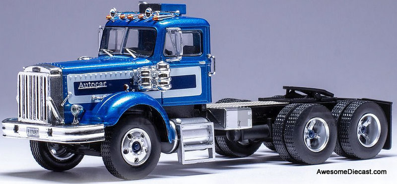 1965 Autocar A64 Day Cab Tractor, Metallic Blue 1:43 Diecast