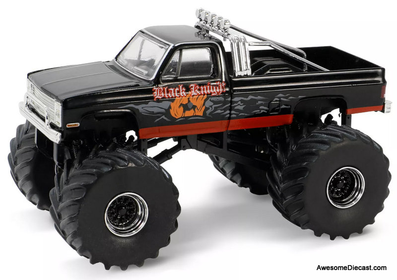 1987 Chevrolet Silverado Monster Truck Black Knight 1:64 Diecast Model Truck by Greenlight