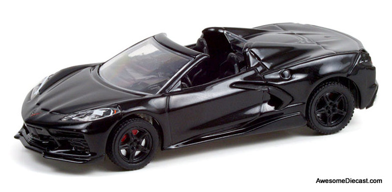 2020 Chevrolet Corvette C8 Convertible, Black 1:64 Diecast Model Car by Greenlight
