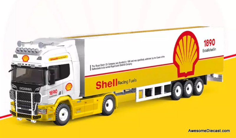 Scania Tractor w/53' Utility Tractor: Shell Oil 1:64 Diecast Model Truck by BriScale