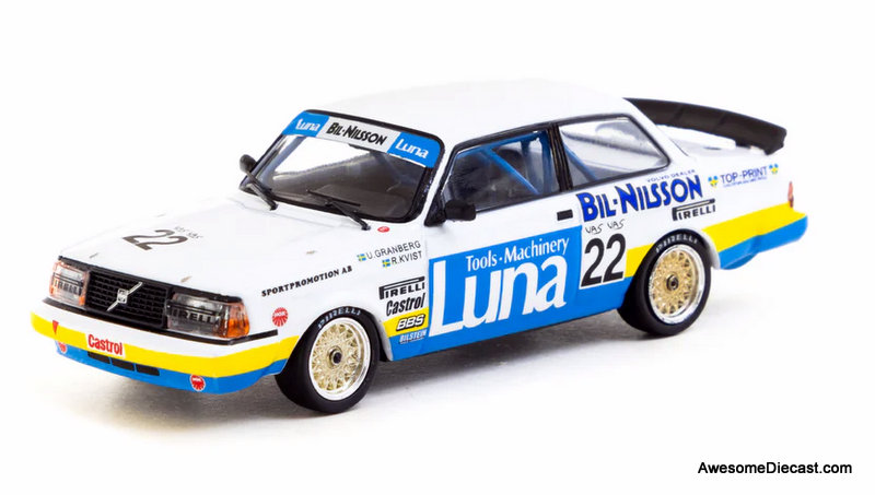 Volvo 240 Turbo ETCC Zolder #22: 1984 Winner Ulf Granberg / Robert L. Kvist 1:64 Diecast Model Car by Tarmac Works