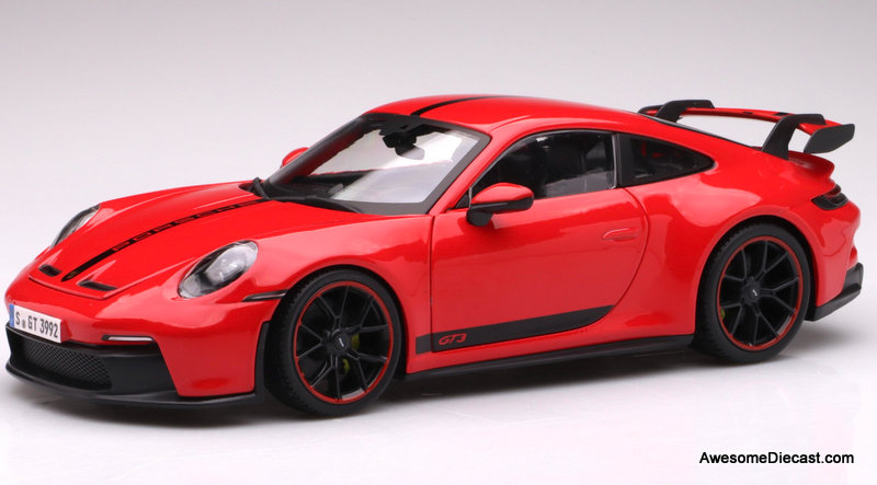 2022 Porsche 911 GT3, Red 1:18 Diecast Model Car by Maisto
