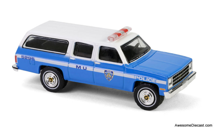 1990 Chevrolet Suburban K2500 Scottsdale: New York City Police Department 1:64 Diecast Model Vehicle by Greenlight