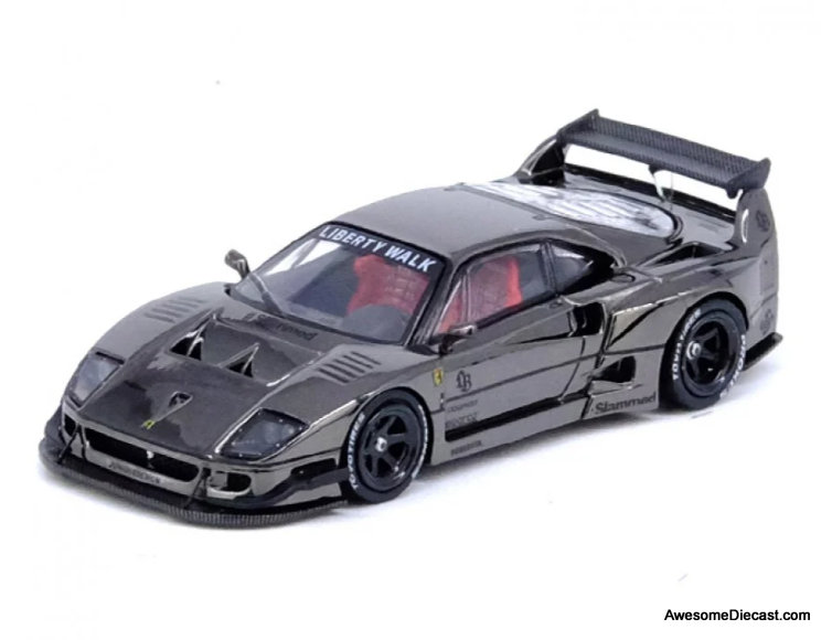 Ferrari F40 LBWK, Black Chrome 1:64 Diecast Model Car by Inno64