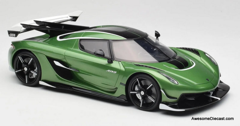 2024 Koenigsegg Jesko Attack, Metallic Green 1:18 Resin Cast Model by GT Spirit