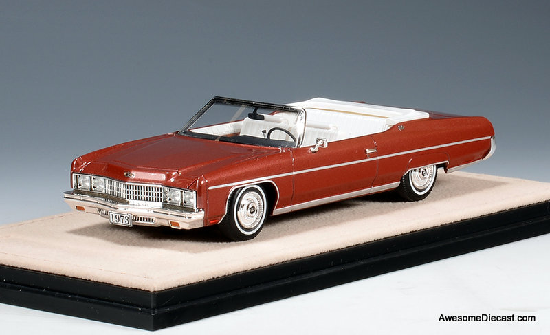 1973 Chevrolet Caprice Convertible (Open Roof) Dark Red Metallic, 1:43 Resin Cast Model Car, by Stamp Models,