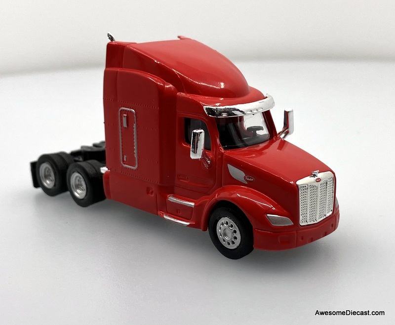 Peterbilt 579 Sleeper Tractor, Red 1:87 ABS Plastic Model Truck by HO Logistics Replicas