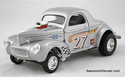 1941 Willys Coupe - Silver #27 1:18 Diecast Model by Road Signature
