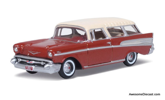 1957 Chevrolet Nomad, Adobe Beige/Sierra Gold 1:87 Diecast Model Car by Oxford Diecast
