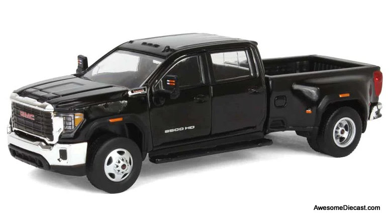 2022 GMC Sierra 3500HD Pro Dually, Onyx Black 1:64 Diecast Model Truck by KDC