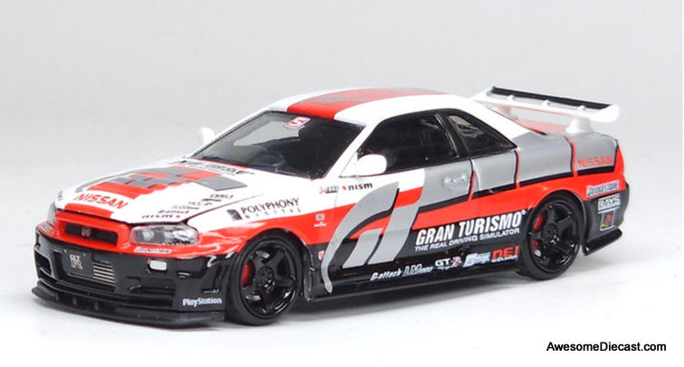 Nissan Skyline GT-R R34 Gran Turismo 1:64 Diecast Model Car by