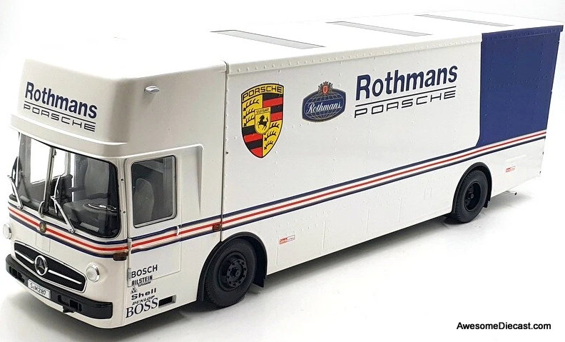 Mercedes Benz O317 Porsche Transporter Rothmans Livery 1:18 Diecast Model Truck by CMR