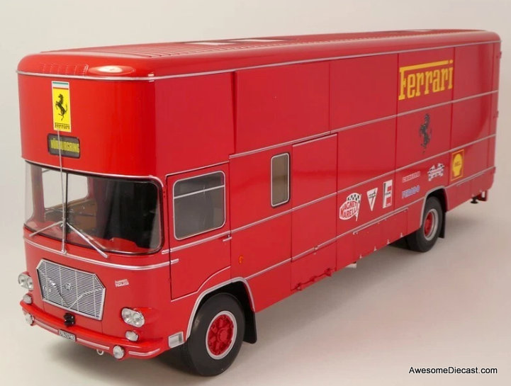 1967 Fiat OM 150 Rolfo Ferrari Race Team Transporter 1:18 Diecast