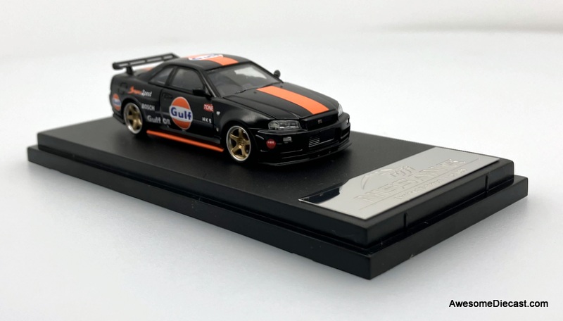 Nissan Skyline R34 GT-R Nismo Z-Tune, Black Gulf Livery 1:64