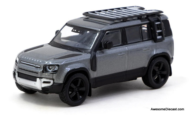 Land Rover Defender 110, Gray Metallic 1:64 Diecast Model Car by Tarmac Works