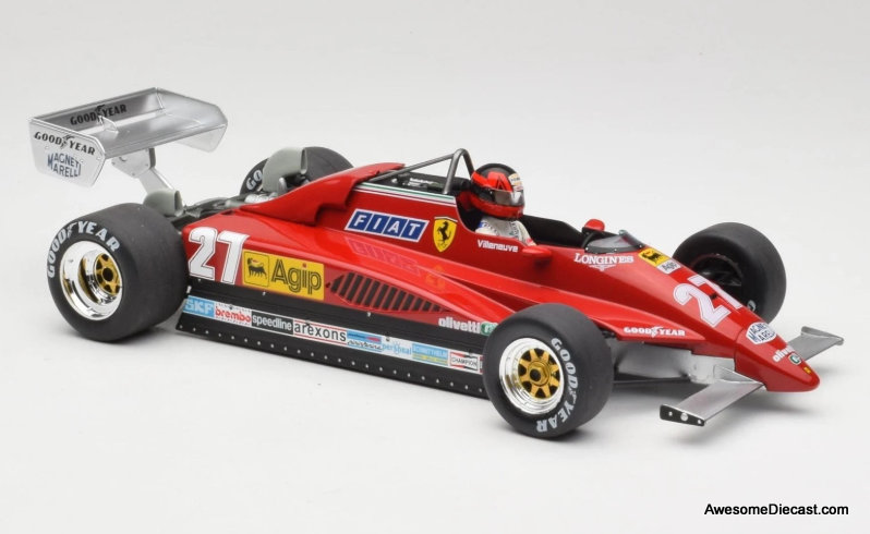 Ferrari 126 C2 Formula 1 Gilles Villeneuve Race Car #27 1:18 Diecast Model Car by MCG