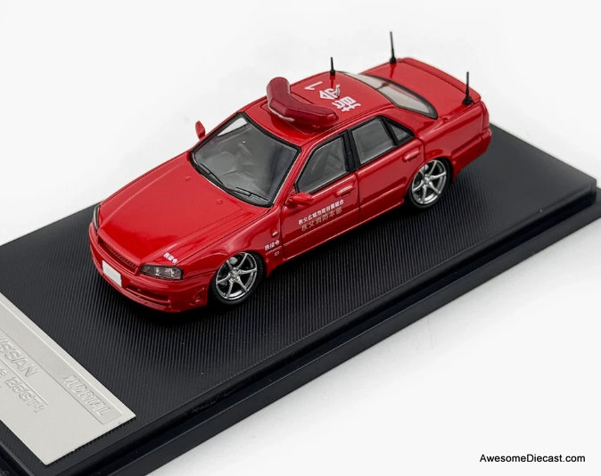 Nissan Skyline ER34 25GT-T, Red: Fire Department Vehicle 1:64