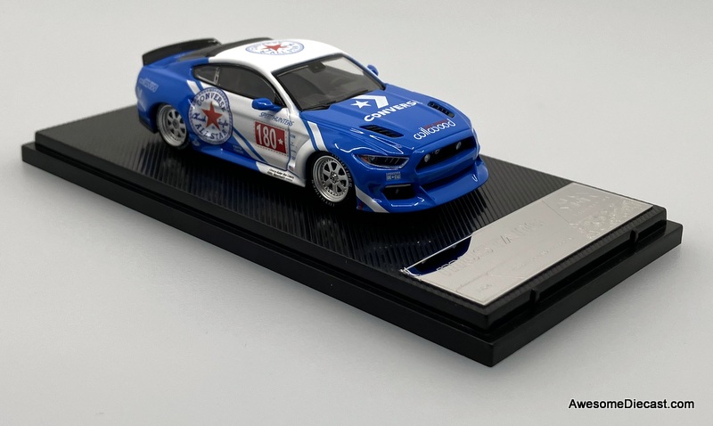 Ford Mustang Wide-Body Lowside, Blue: Converse Livery 1:64 Diecast Model Car by Liberty64