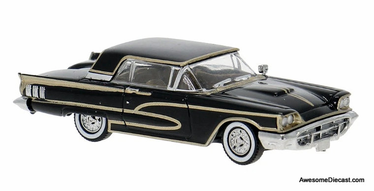 1960 Ford Thunderbird, Black/Gold 1:87 ABS Plastic Model Car by