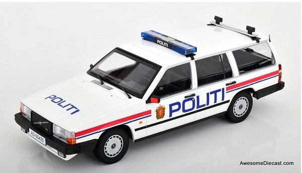 1986 Volvo 740 GL Wagon: Norway Police Vehicle 1:18 Diecast Model Car by Minichamps