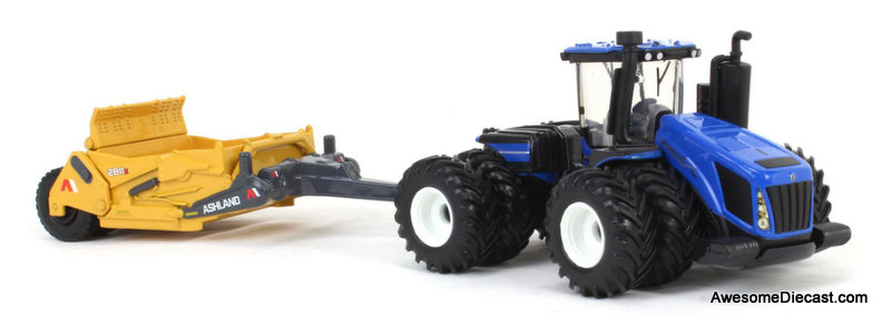 New Holland T9.700 Tractor w/Ashland 2811E Scraper 1:64 Diecast Model Vehicle by ERTL