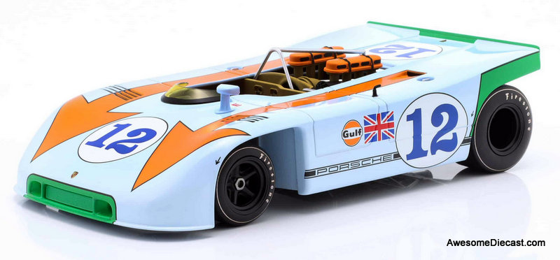 Porsche 908/03 #12 Gulf Livery 1:18 Diecast Model Car by Werk83