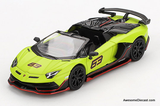 Lamborghini Aventador SVJ Roadster ミニカー Lamborghini Aventador SVJ 63 Roadster, Shock Green 1:64 Diecast