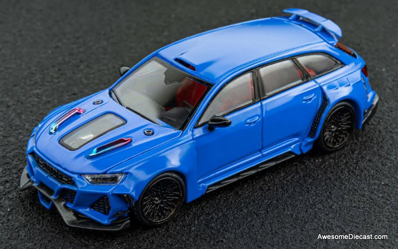 Audi RS6 Wagon, Blue 1:64 Diecast Model Car by DCM