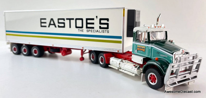 Kenworth SAR Day Cab w/Reefer Trailer: Eastoe's Transport 1:64 Diecast Model Truck by Highway Replicas