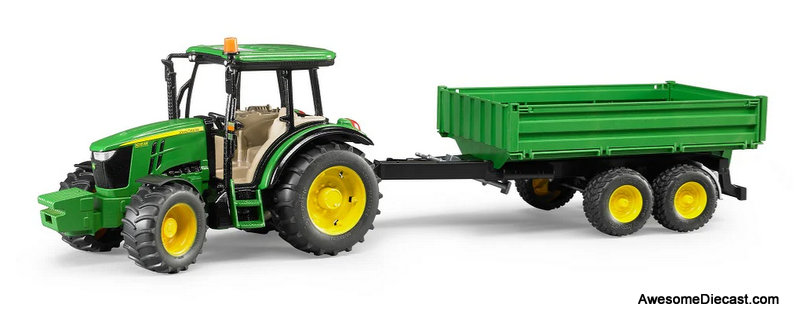 John Deere 5115 M Tractor w/Tipping Trailer 1:16 ABS Plastic Vehicle by Bruder
