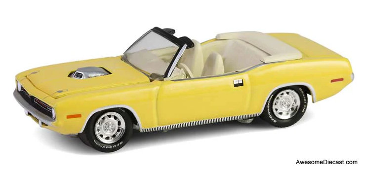 1970 Plymouth 'Cuda Convertible, Yellow 1:64 Diecast Model Car by Greenlight
