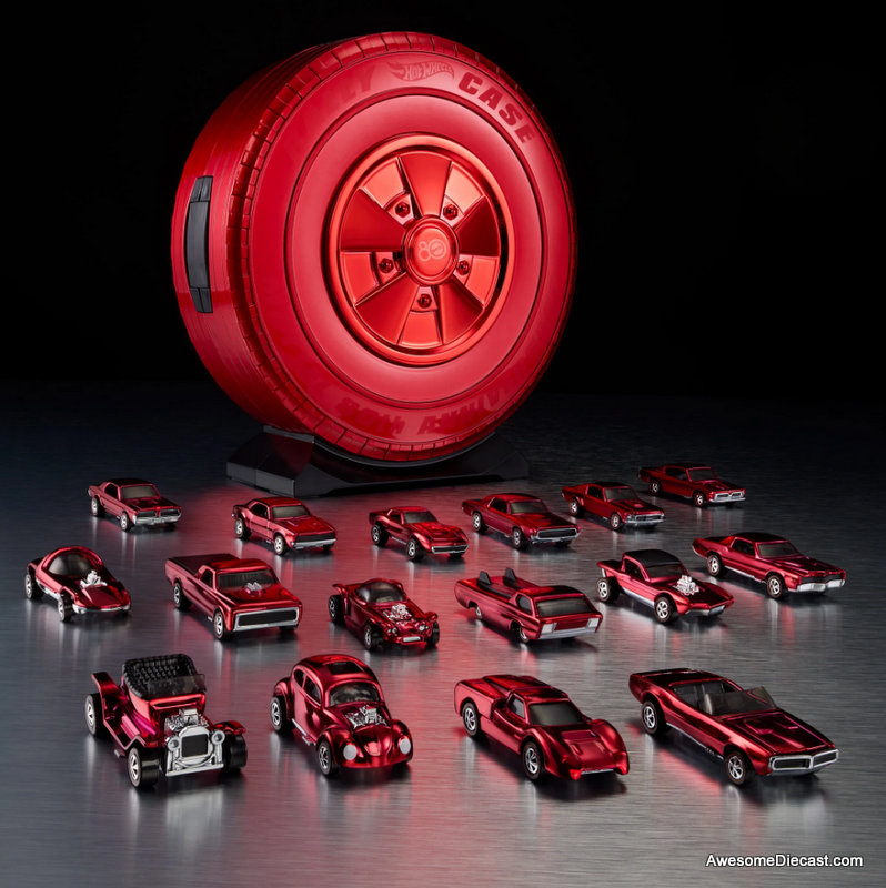 Mattel 80th Anniversary Hot Wheels Original 16 Rally Case Set. RARE 1of 500