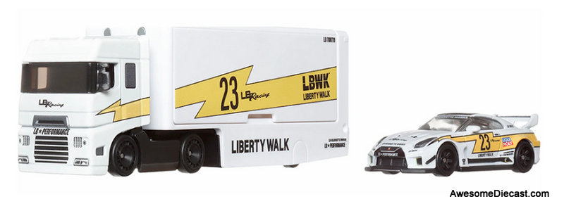 Hot Wheels Premium Team Transport LB-Silhouette GT Nissan 35GT-RR Ver.2 & Flipsider Hauler  1:64 Diecast Model Vehicles by Hot Wheels