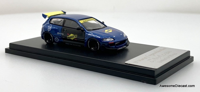 Pandem Civic EG6 (5th Generation) Rocket Bunny Wide Body: Sunoco Livery 1:64 Diecast Model Car by My Model Collect