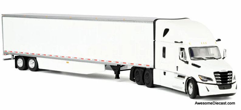 Freightliner Cascadia Fifth Generation Semi Truck w/Raised Roof Sleeper, White 1:64 Diecast Model Truck DCP by FG
