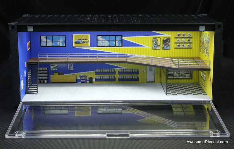 Container Showroom & Workshop w/Lighting Spoon Livery 1:64 Diorama by MoreArt
