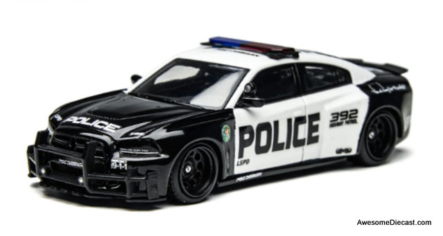 Dodge Charger Brawler LSPD Police Car 1:64 Diecast Model Car by Time Micro