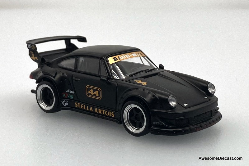 Porsche 930 RWB, Matte Black (Stella Artois) 1:64 Diecast Model Car by Model M
