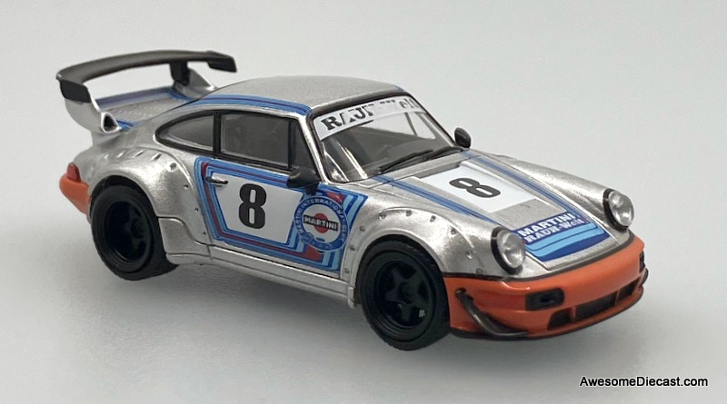 Porsche 964 RWB, Silver Ichiban Boshi #8 1:64 Diecast Model Car by Model M