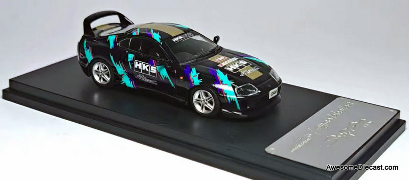 1994 Toyota Supra JZA80, Black: HKS Livery 1:64 Diecast Model Car
