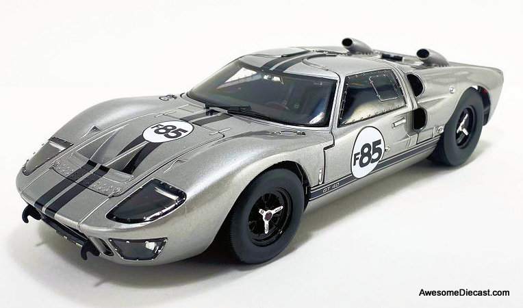 1966 Ford GT40 MKII F85, Silver 1:18 Diecast Model Car by Acme
