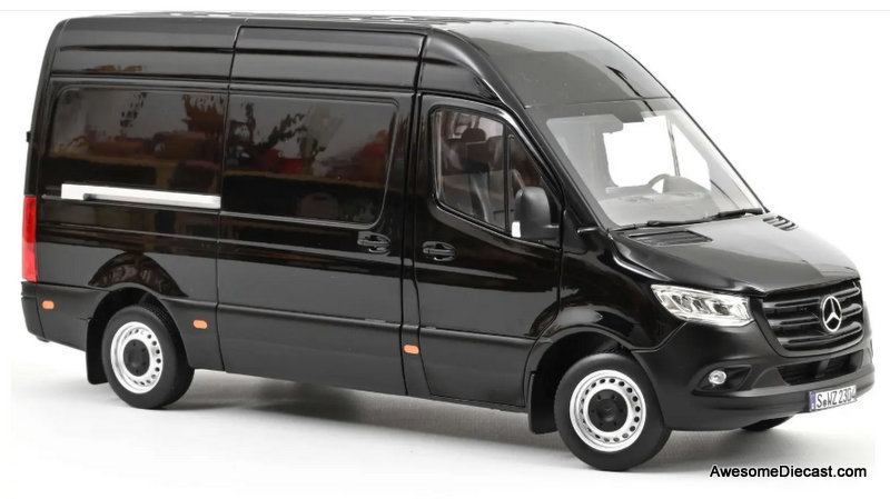 2018 Mercedes-Benz Sprinter, Black 1:18 Diecast Model Van by Norev