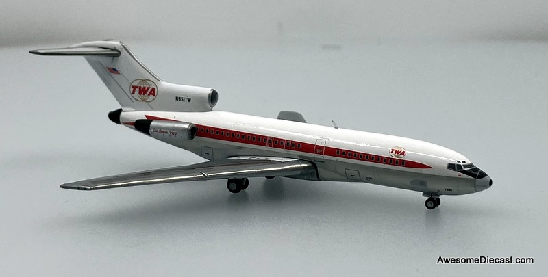 Boeing 727-100: (Trans World Airlines) TWA (Reg #N851TW) 1:400 Diecast Model Plane by Gemini Jets
